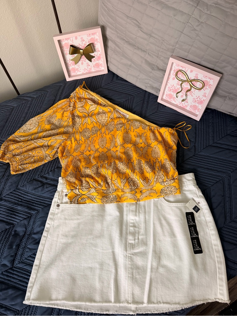 ☀️ Flying Tomato One Shoulder Yellow Floral Boho Blouse
